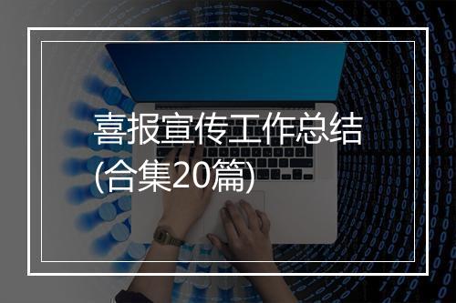 喜报宣传工作总结(合集20篇)