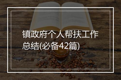 镇政府个人帮扶工作总结(必备42篇)