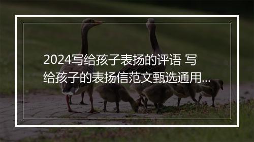2024写给孩子表扬的评语 写给孩子的表扬信范文甄选通用版10篇
