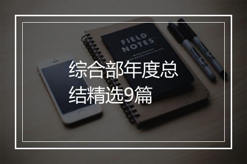 综合部年度总结精选9篇