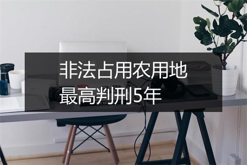非法占用农用地最高判刑5年