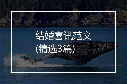 结婚喜讯范文(精选3篇)