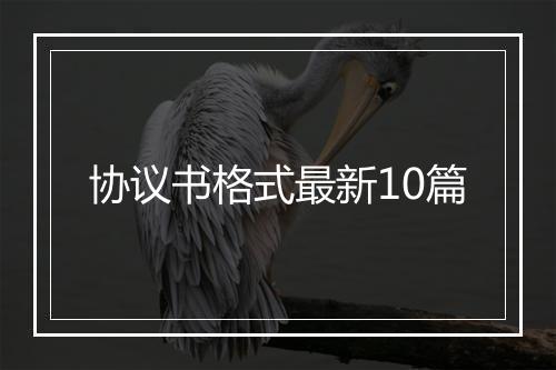 协议书格式最新10篇