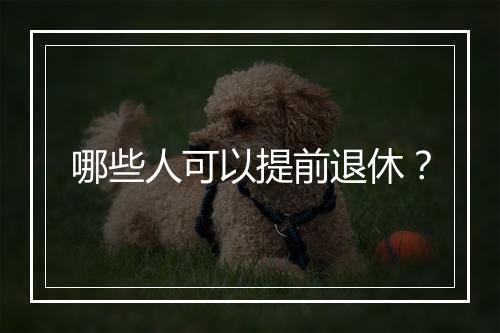 哪些人可以提前退休？