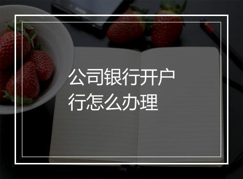 公司银行开户行怎么办理
