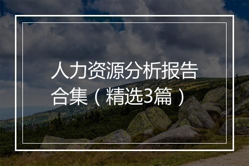 人力资源分析报告合集（精选3篇）