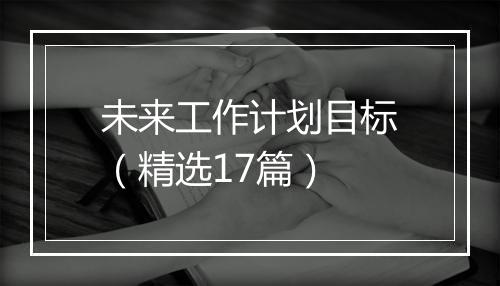 未来工作计划目标（精选17篇）