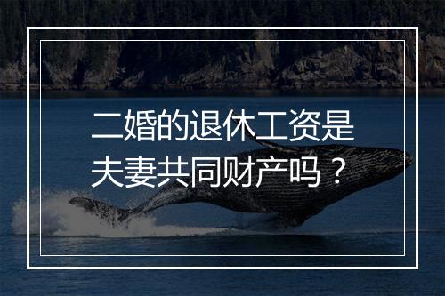 二婚的退休工资是夫妻共同财产吗？
