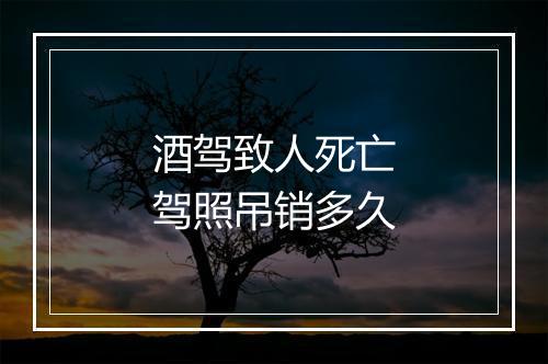 酒驾致人死亡驾照吊销多久