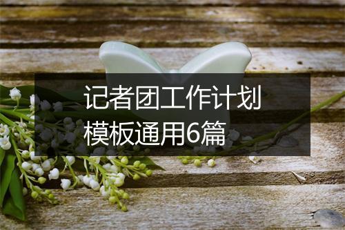 记者团工作计划模板通用6篇