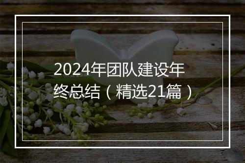 2024年团队建设年终总结（精选21篇）