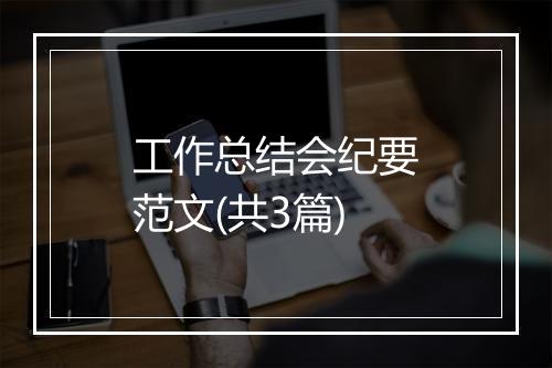 工作总结会纪要范文(共3篇)