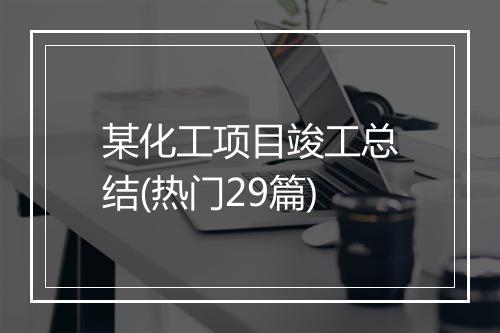 某化工项目竣工总结(热门29篇)