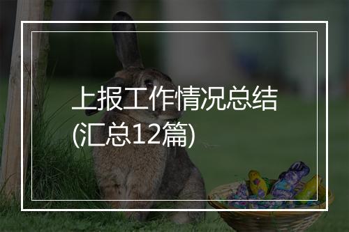 上报工作情况总结(汇总12篇)