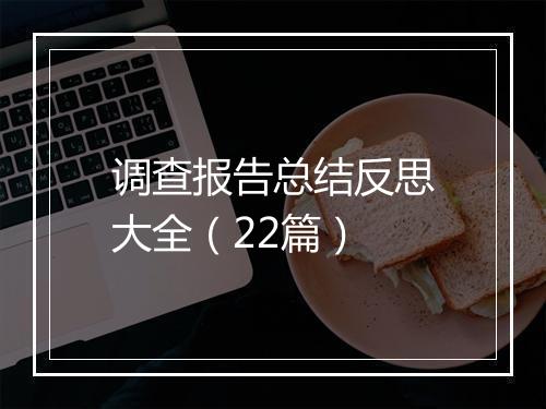 调查报告总结反思大全（22篇）