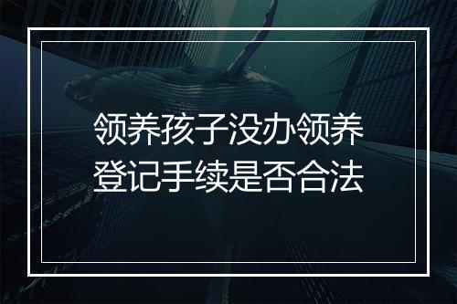 领养孩子没办领养登记手续是否合法