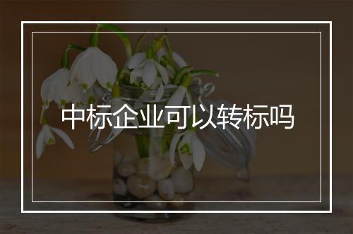 中标企业可以转标吗