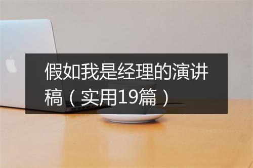 假如我是经理的演讲稿（实用19篇）