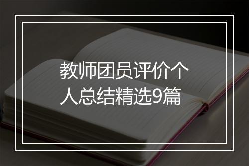 教师团员评价个人总结精选9篇