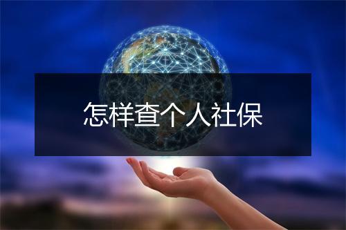 怎样查个人社保