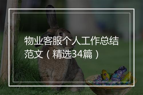 物业客服个人工作总结范文（精选34篇）