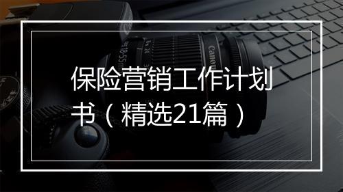 保险营销工作计划书（精选21篇）