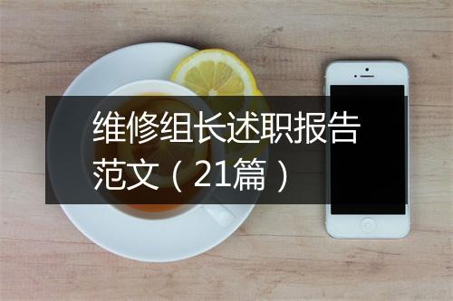 维修组长述职报告范文（21篇）