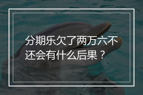 分期乐欠了两万六不还会有什么后果？