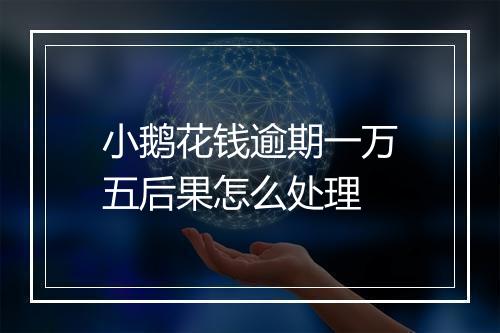 小鹅花钱逾期一万五后果怎么处理