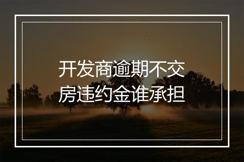 开发商逾期不交房违约金谁承担