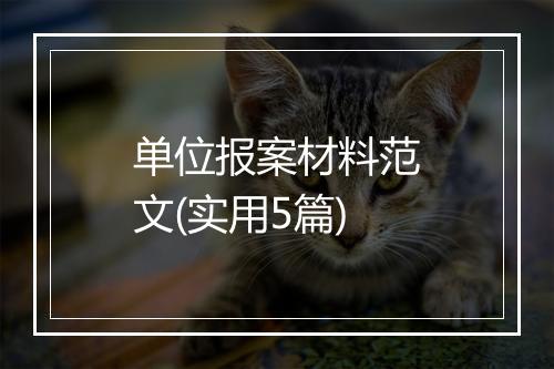 单位报案材料范文(实用5篇)