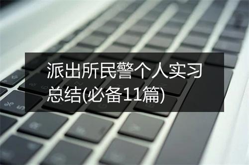 派出所民警个人实习总结(必备11篇)