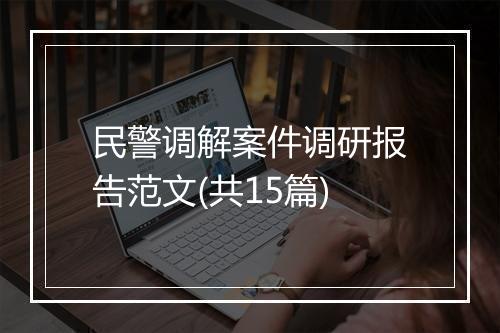 民警调解案件调研报告范文(共15篇)