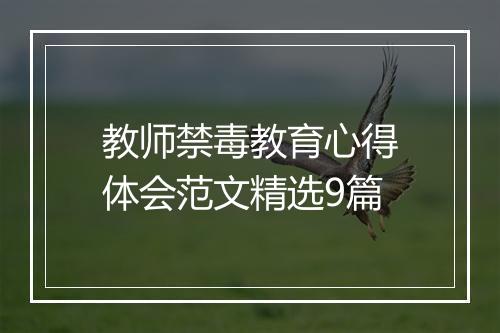 教师禁毒教育心得体会范文精选9篇