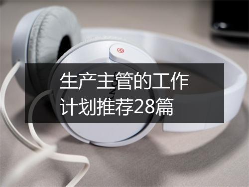 生产主管的工作计划推荐28篇