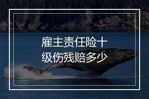 雇主责任险十级伤残赔多少