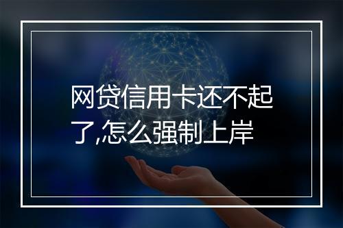 网贷信用卡还不起了,怎么强制上岸