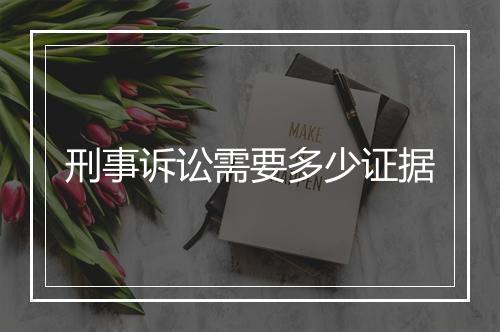刑事诉讼需要多少证据