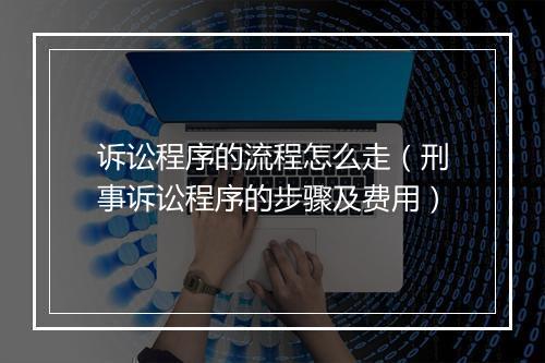 诉讼程序的流程怎么走（刑事诉讼程序的步骤及费用）