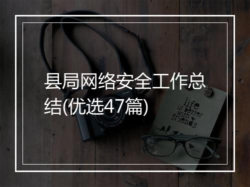 县局网络安全工作总结(优选47篇)