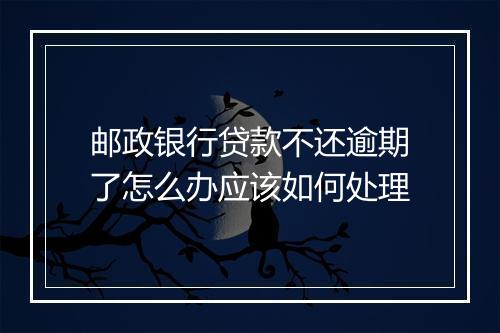 邮政银行贷款不还逾期了怎么办应该如何处理