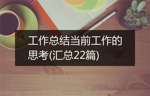 工作总结当前工作的思考(汇总22篇)