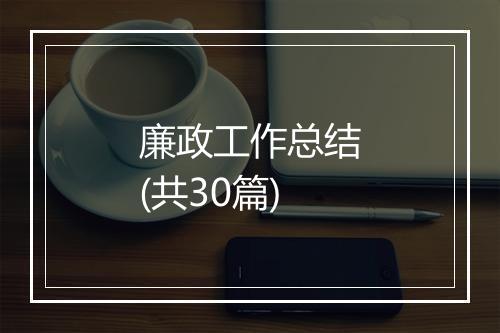 廉政工作总结(共30篇)