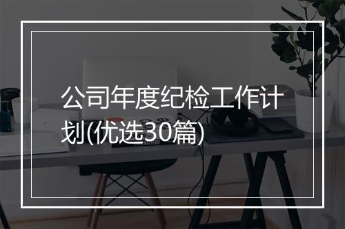 公司年度纪检工作计划(优选30篇)