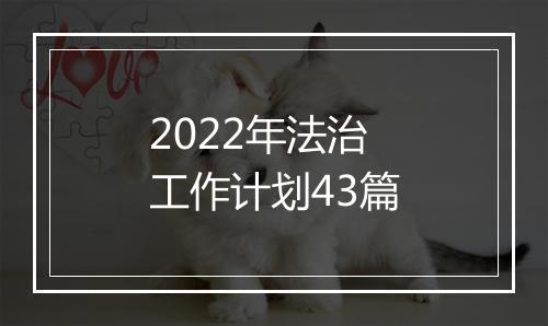 2022年法治工作计划43篇