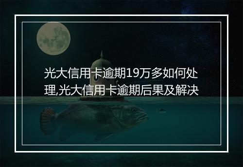 光大信用卡逾期19万多如何处理,光大信用卡逾期后果及解决