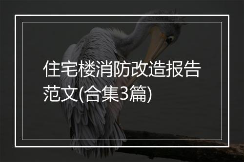 住宅楼消防改造报告范文(合集3篇)