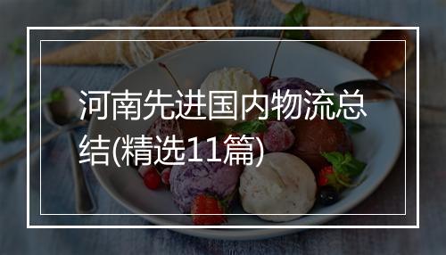 河南先进国内物流总结(精选11篇)