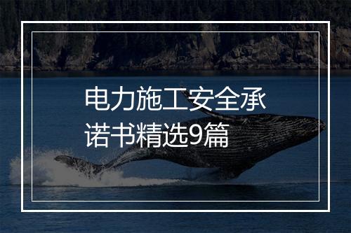 电力施工安全承诺书精选9篇