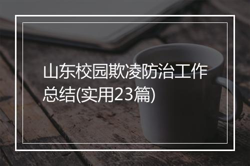 山东校园欺凌防治工作总结(实用23篇)